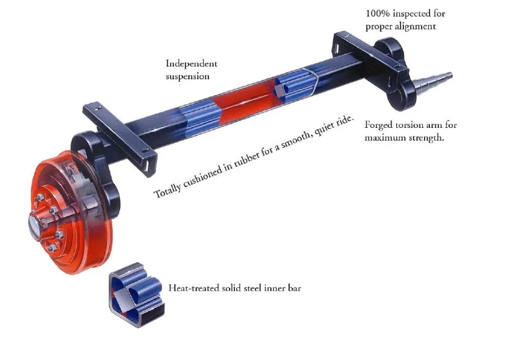 Full And Half Rubber Torsion Axle For Boat Trailer And Camping Trailer