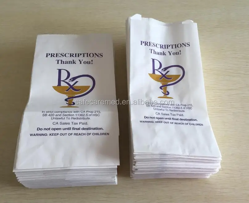 Rx Prescription Bag Pharmacy Paper Bags