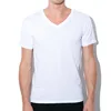 Wholesale blank fitted t-shirt tshirt for men v neck white plain basic t shirt