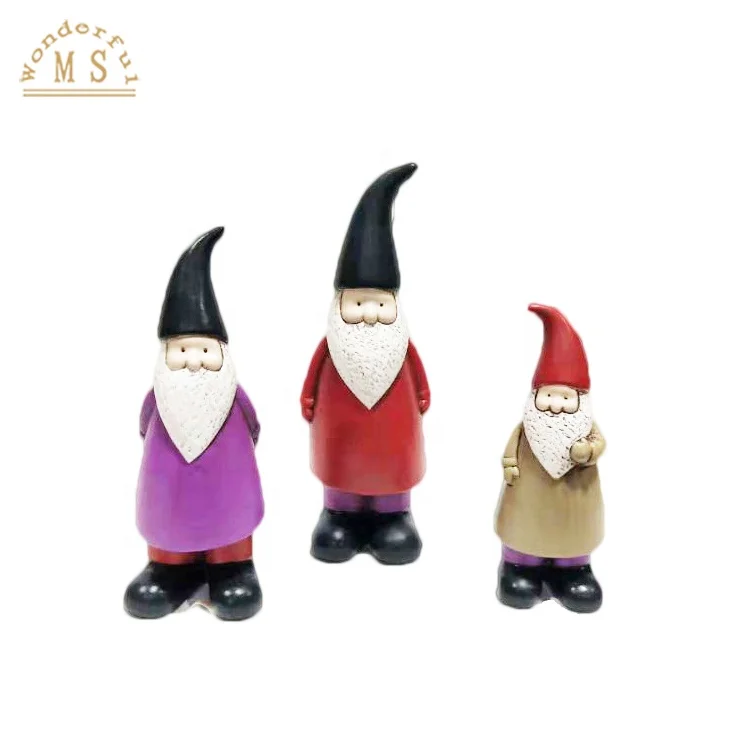 OEM Ceramic Dwarf Christmas Ornament wholesale christmas gnome imported Xmas ornaments Cement gnome christmas gifts