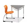 A Familiar Shape with A Unique Application Collaborative Hard Plastic Student Desk with bench