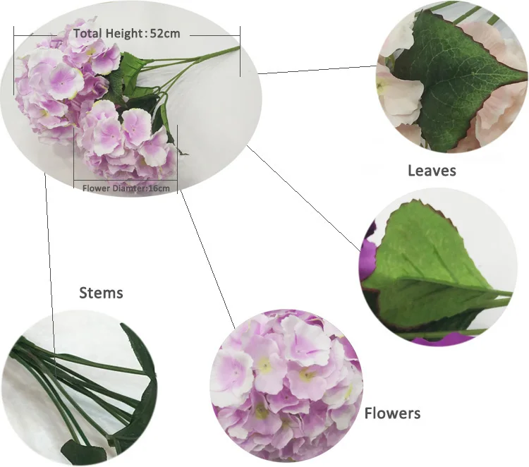 Cheap Wholesale Artificial Silk Vision Flowers Wholesale Hydrangea