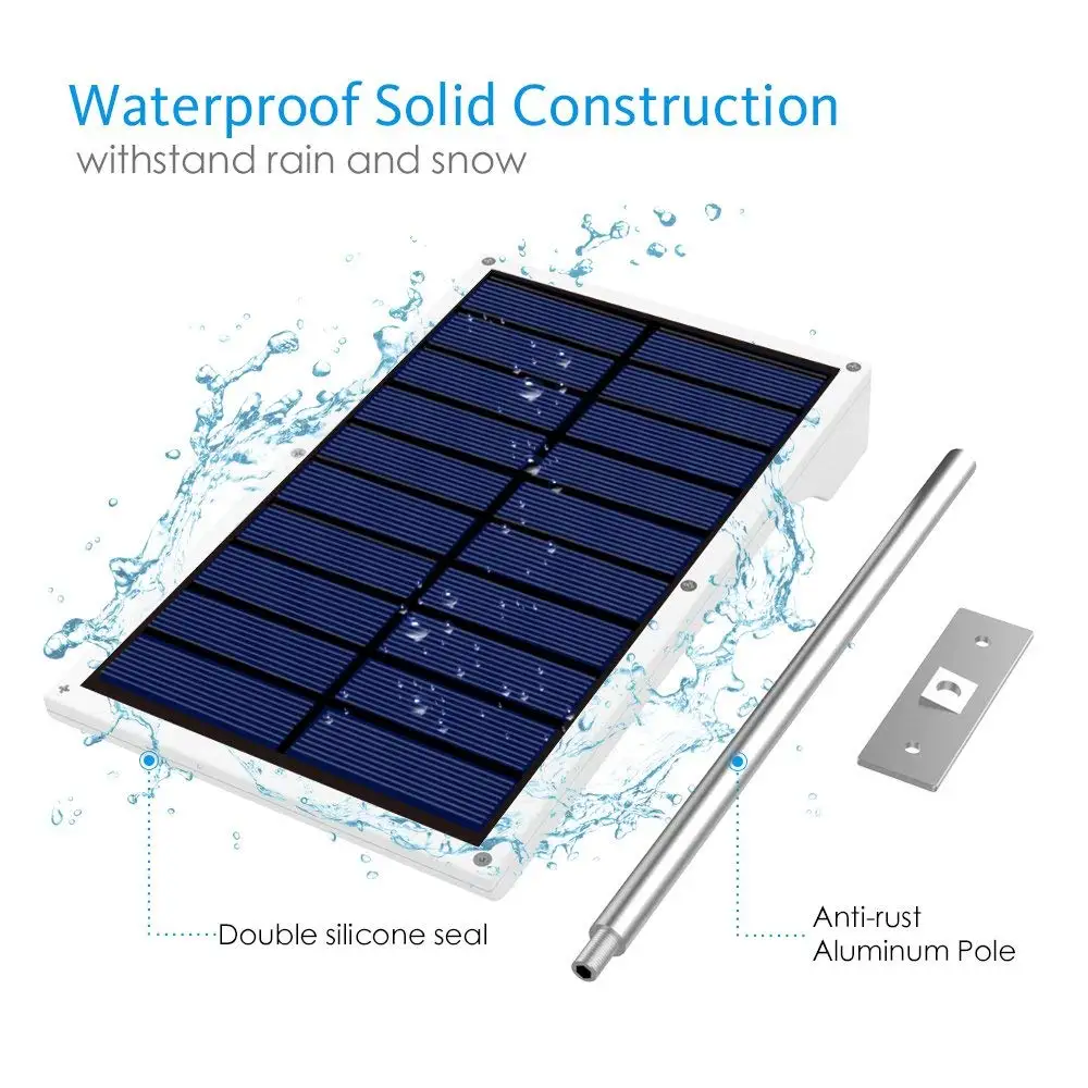 Motion Sensor Detector Security Waterproof Solar Led Light Super Capacitor