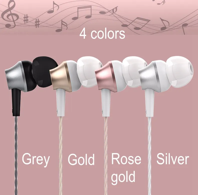 Langston metal stereo wired headset headphones ear phone mobile headsets in ear for iphone for samsung