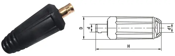 Штекер для подключения сварочного кабеля
