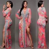 2017 new trend Women's V-neck Open Side Split Summer Beach Long Maxi Bodycon Dress