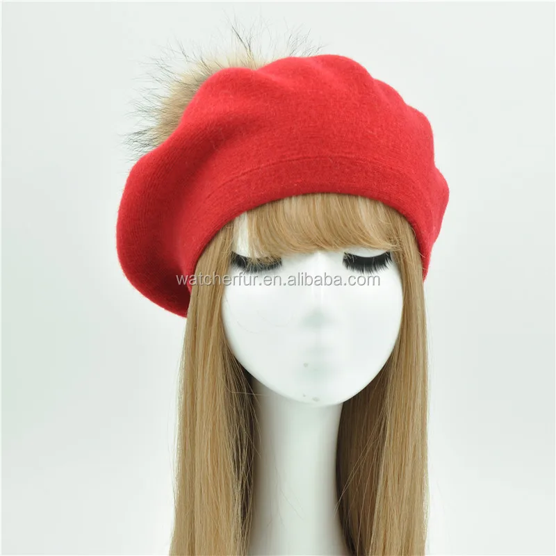 angora beret hat