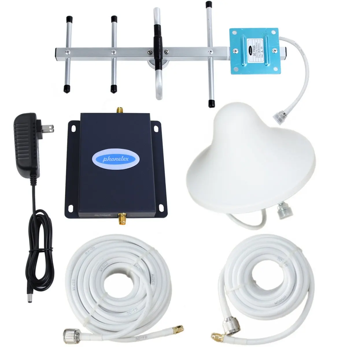 Phonelex 4G LTE Verizon Cell Phone Signal Booster 700Mhz Band13 Mobile Phone Signal Booster Verizon Cell Signal Booster Repeater Mobile Phone Amplifier For Home Office With Ceiling+Yagi Antennas Kit