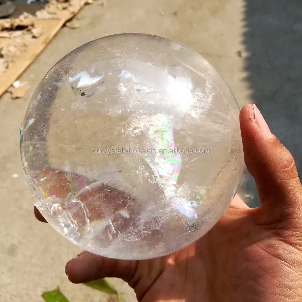 Natural Clear Quartz Crystal Ball Spheres,Clear Quartz Stone Rainbow
