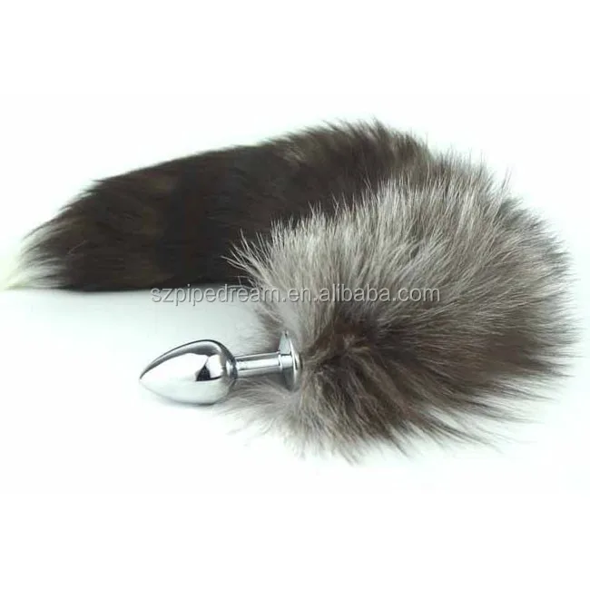 Long Fox Tail Stainless Steel Anal Plug 7228mm Argent Metal Butt Plug Tails Anus Dilator 9469