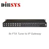 Low cost 8 fta tuner DVB-S2/ISDBT/ATSC/DVB-T2 to ip streamer with 8 MPTS/500 SPTS gateway