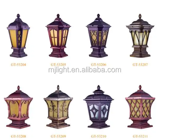 Outdoor Antique Garden Pillar Fence Lamp Post Gate Light Pillar Fence Lamp Post Gate Light