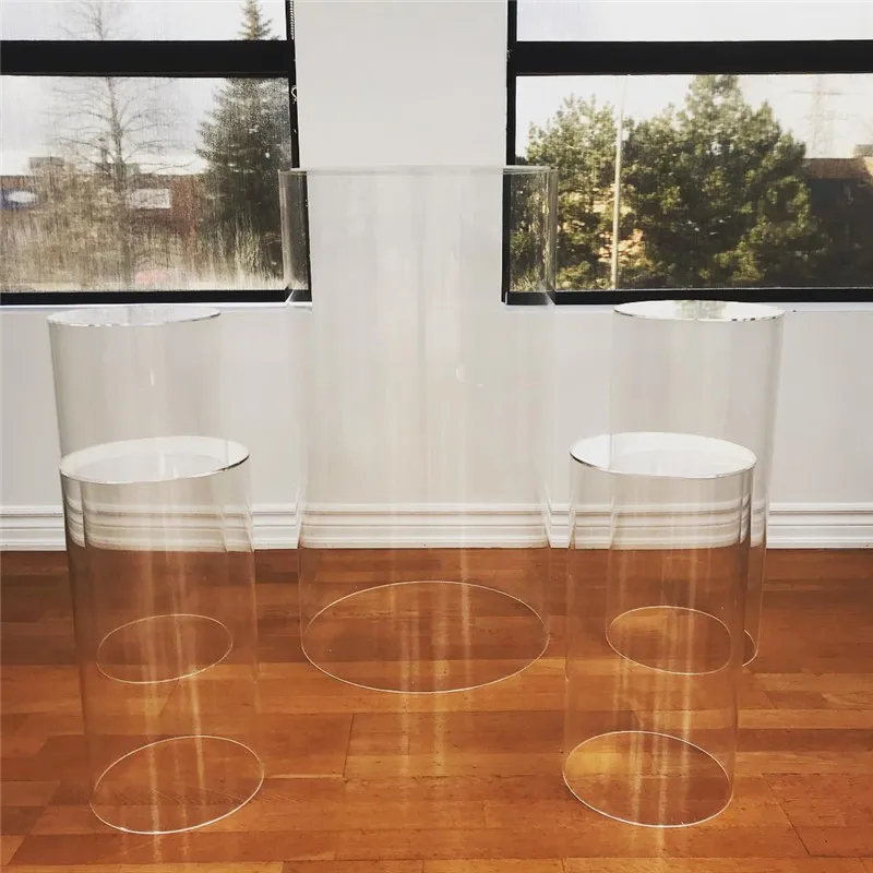 Customized Acrylic Pedestal Stand/white Acrylic Pedestal Plinth Display