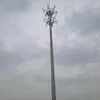 installation on ground triangular guyed wire cell phone tower