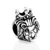 LZESHINE fashion jewelry charms 925 silver crown lion head modelling bracelet bead