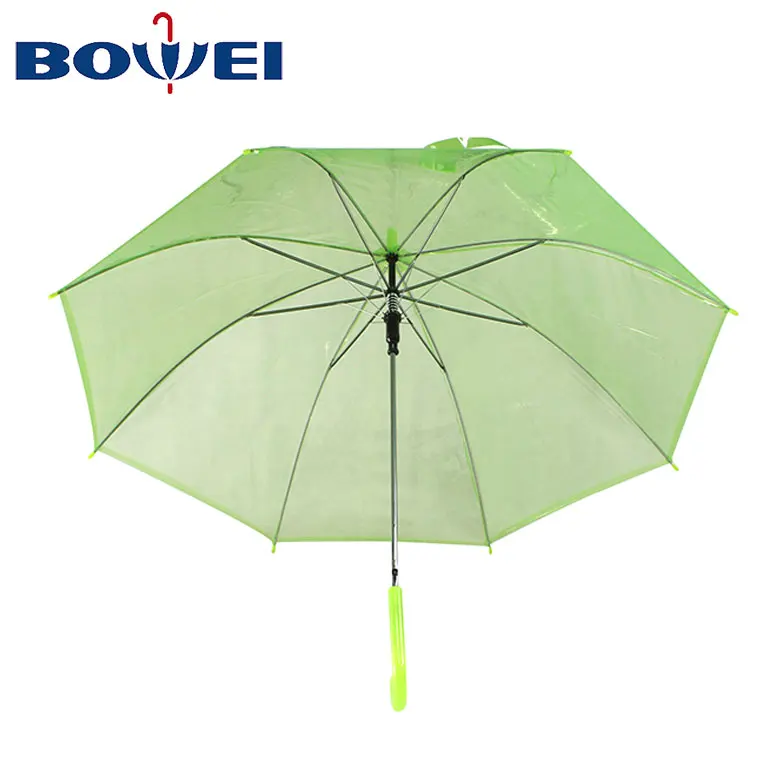 Promotional clear transparent auto open straight poe umbrella