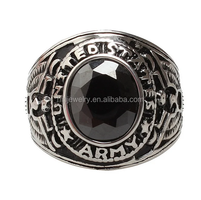 Siam Red US Marines Military Silver Rhodium EP Mens Ring Size 9-12-13-14 