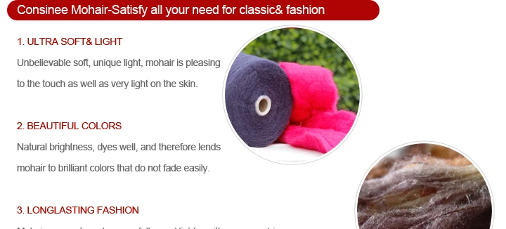 Top Line noble knitting yarn all color mohair yarn black for mohair sweater