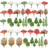 48pcs 4.2-9.7cm 1:85 O HO N TT Z scale artificial landscape bushes miniature model train tree