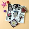 handmade beaded crystal eyes red heart rhinestone applique patches sew on