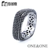 Fashion Hot Sale Micro Pave Setting Man CZ Stone Ring With Rhodium plated