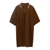 Custom Logo Ladies Half Sleeve Loose Polo Dress 100%Cotton Jersey Girls Blank Solid Color Oversize Polo Shirt Dress