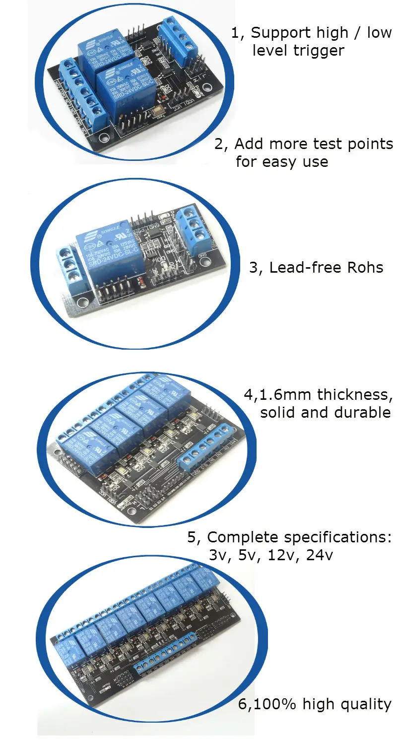 Hot Selling Pcb Module 5v Dc 8 Channel Electronic Relay Control Board