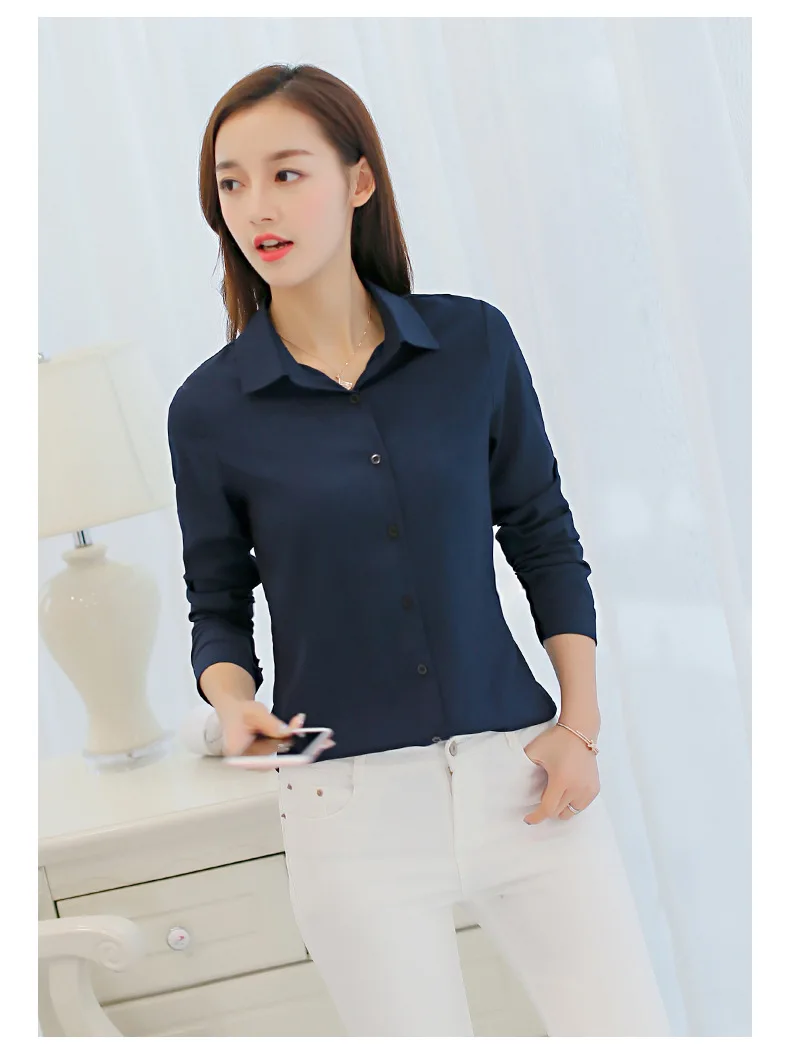 Elegant Blouse Women Chiffon Office Career Shirts Tops 2017 Fashion ...