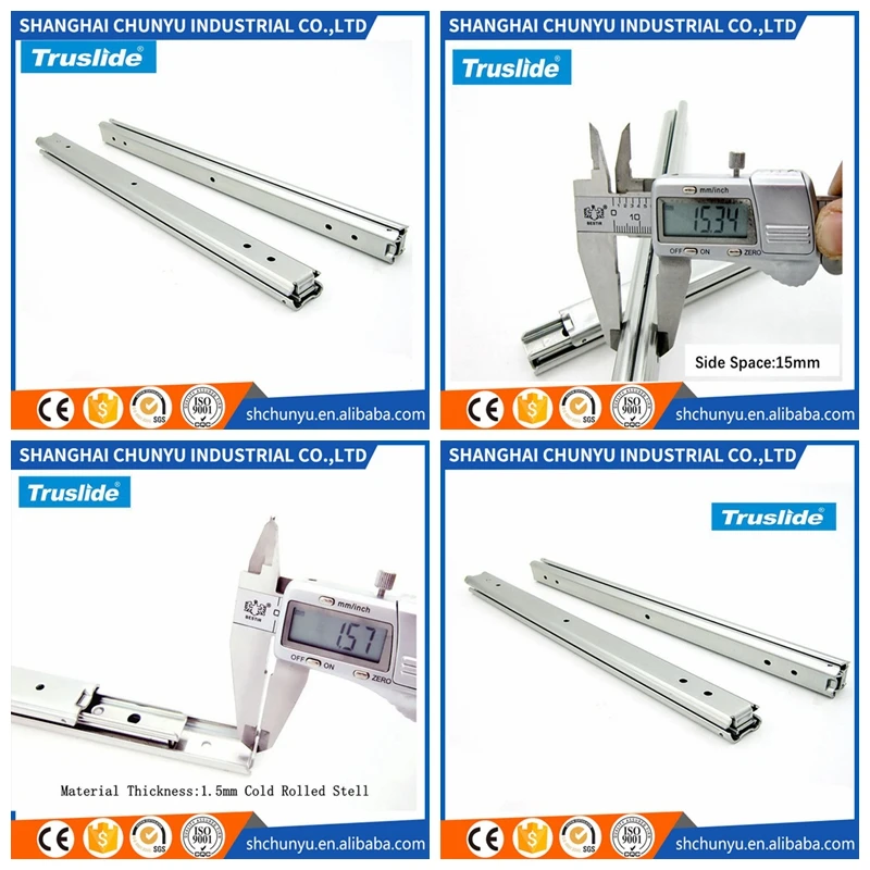 TH1620DJ 20mm Full Extension  Ball Bearing Slide