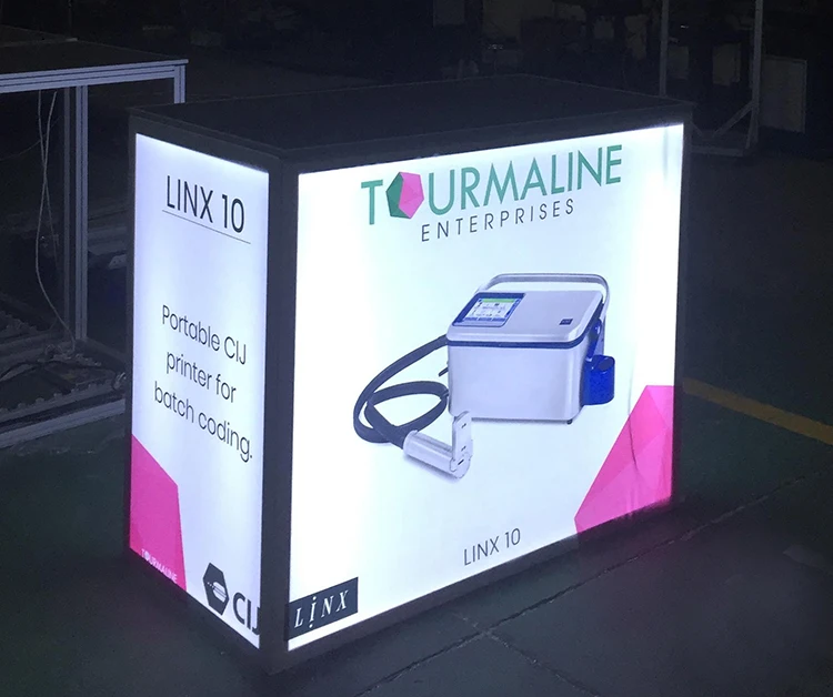 Custom Graphic Led Lightbox Portable Backlit Trade Show Display Counter ...