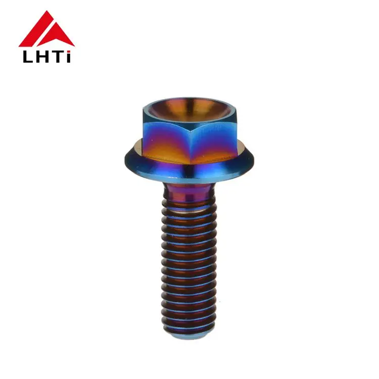 Flange Bolt Dimple Head Rainbow Colors Bolts for Motorcycle M8 Titanium 10-15days Machining,cnc CN;SHA LHTI Din6921,iso 7380