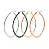 Hot Sale Titanium Steel Hoop Earrings,Round Big Dangle Earrings With Flat Earring Closure for Women Girls