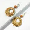 HANSIDON Bohemian Straw Rattan Earrings For Women Handmade Wood Beads Big Dangle Earrings Beach Jewelry Female Fashion 2019