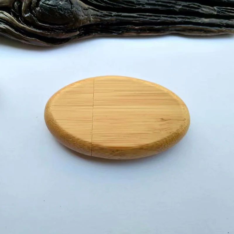 Bulk new Oval shape wooden usb stick customized wood usb drive with keychain - ANKUX.COM