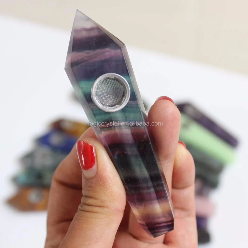 Wholesale Natural Crystal Weed Smoking Pipes Cheap Rock Stone Smoking