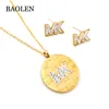 Wholesale Fashionable American Diamond Crystal Zircon Handmade Round Jewelry Set