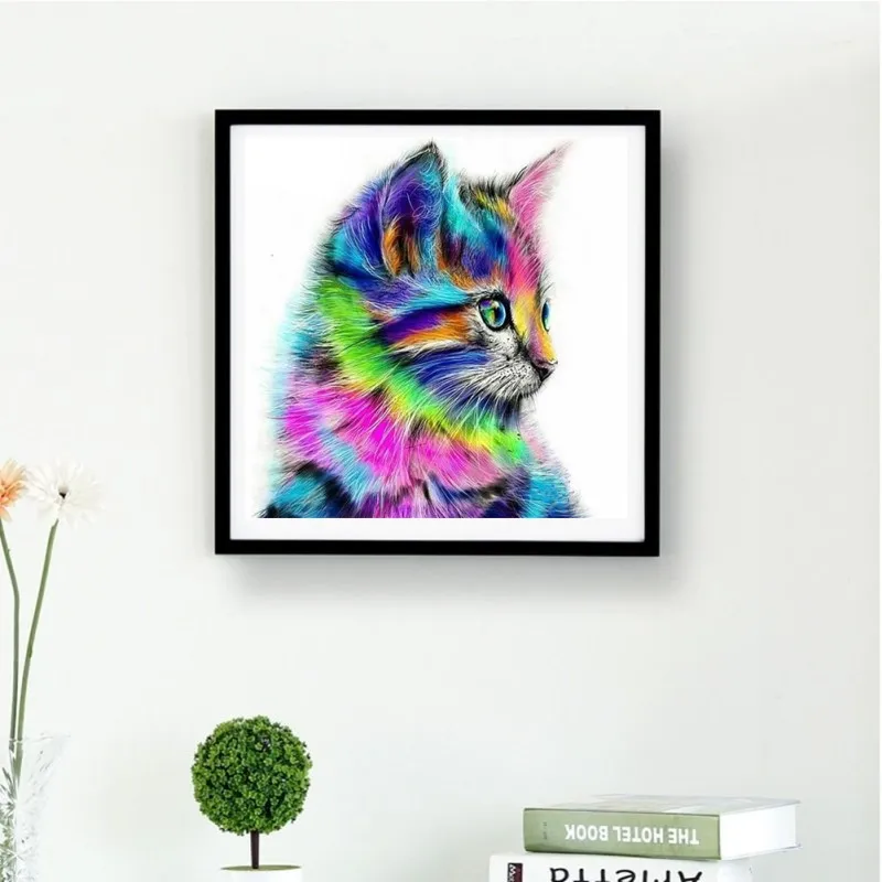 Homfun Peinture De Diamant 5d A Mosaique D Animaux Decoration Murale Multicolore Avec Chat Pour Bricolage Buy 5d Peinture Au Diamant Decorations Murales Peintures Pour Chats Peinture Au Diamant 5d Bricolage Product On Alibaba Com