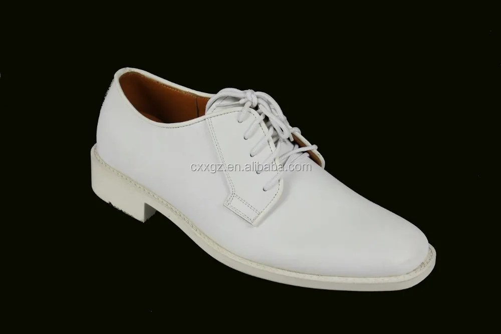 Lace Up Oxford Army Black Leather Officer Men Military Dress Shoes