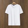 Custom bulk men's white t shirts cotton blank v neck as colour tshirt