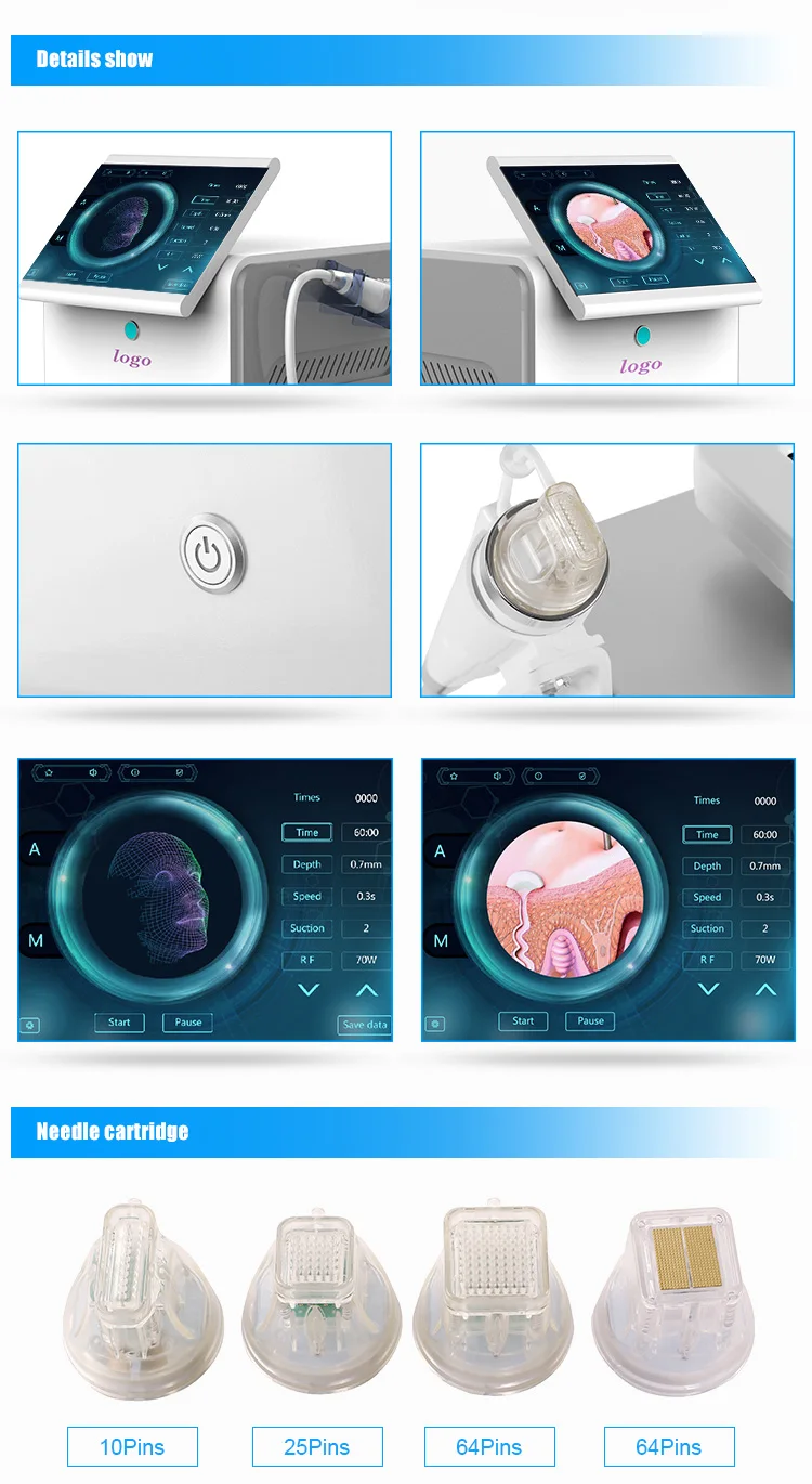 Portable gold microneedle rf fractional rf microneedle rf beauty machine