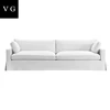 Modern Simple Design White linen Office Sofa With Low armrest
