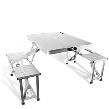 Aluminum Folding Portable Picnic Camping Set Table Chairs 4