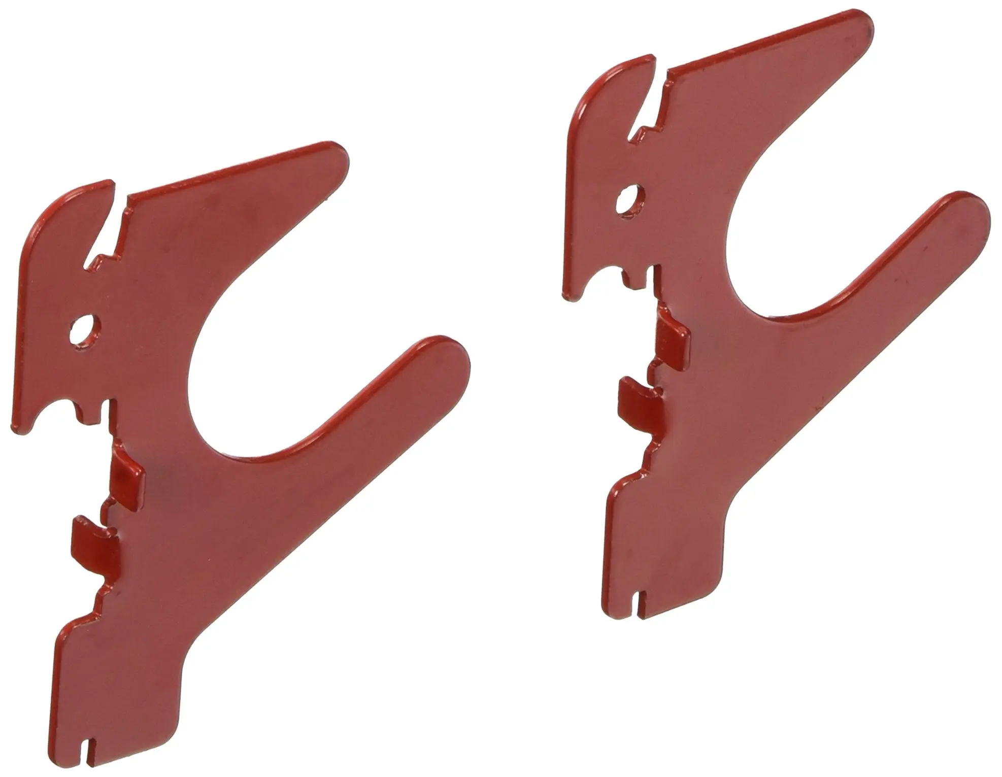 Wall Control 10-BOE-007 R Slanted U-Shaped Slotted Metal Pegboard Hook for Wall Control Pegboard Only, Red