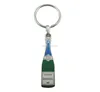custom zinc alloy hard enamel wine bottle metal keychain