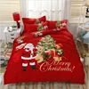 Merry Christmas 100% Cotton Cartoon 3D Printed Bed Clothes Linen Bedding Sets