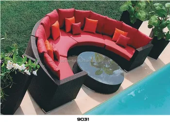 Semi Circle Outdoor Garden Sectional Sofa Half Round Rattan Sectional Sofa Half Round Rattan