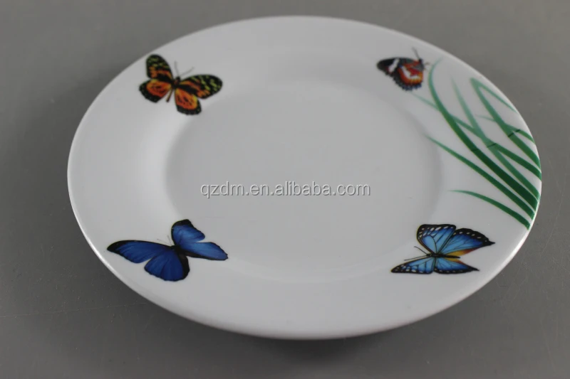 Butterfly Print Melamine Dinner Plate Plastic samll Plate