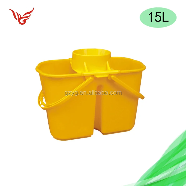 Black Grey Green 15 LITRE Plastic Durable Mop Bucket with Strainer Wringer 