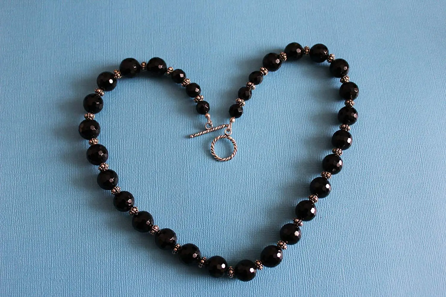 "Passion" Black Onyx and Silver Basic Black 19" Necklace!!