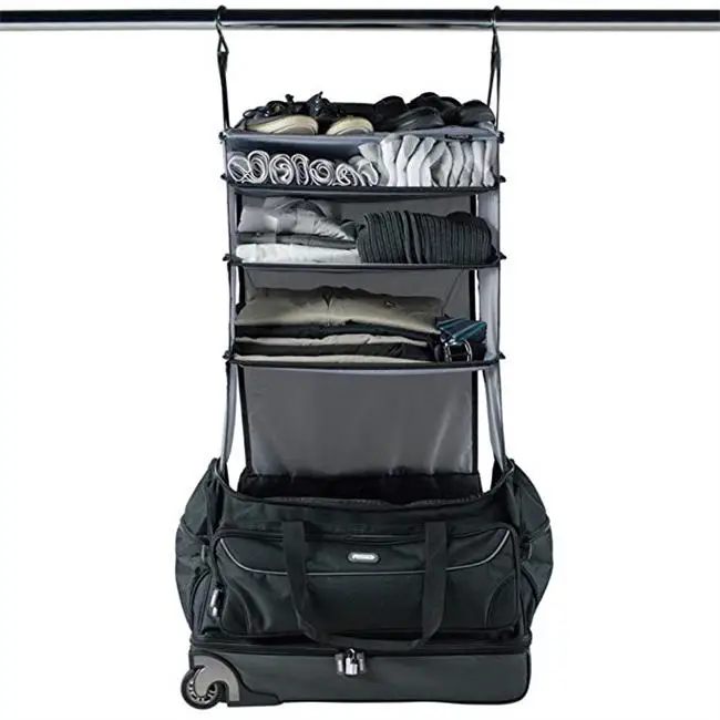 duffel bag with garment rack